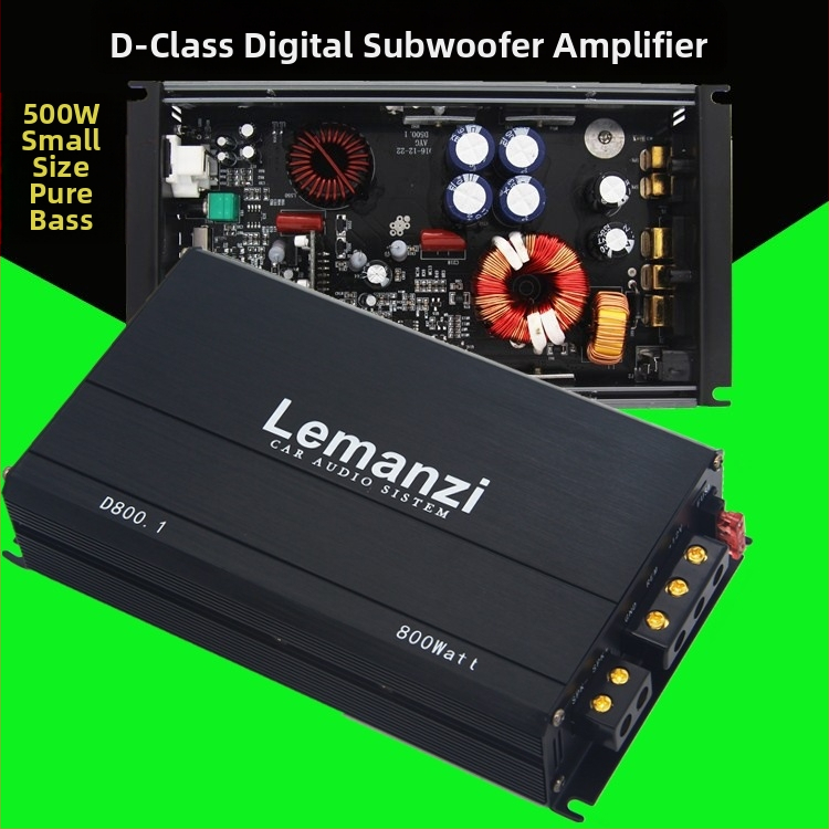 Class D vysokovýkonný automobilový zosilňovač pre pasívny subwoofer, jednokanálový digitálny, s dvojitým vinutím reproduktora, 500W
