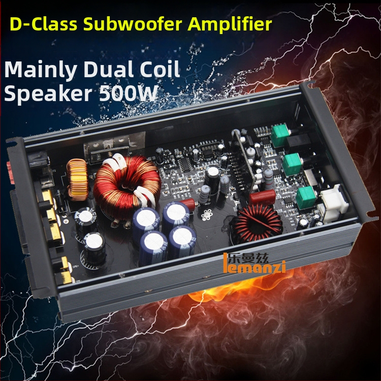 Class D vysokovýkonný automobilový zosilňovač pre pasívny subwoofer, jednokanálový digitálny, s dvojitým vinutím reproduktora, 500W