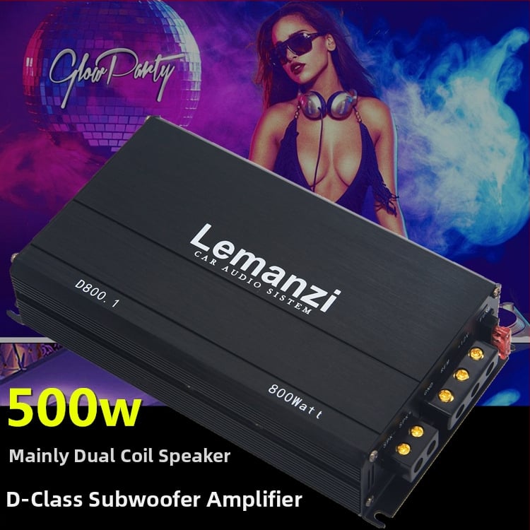Class D vysokovýkonný automobilový zosilňovač pre pasívny subwoofer, jednokanálový digitálny, s dvojitým vinutím reproduktora, 500W