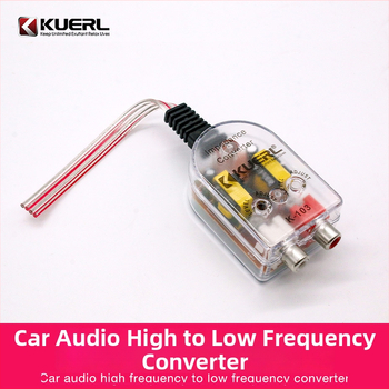 Automobilový zvukový konvertor z vysokofrekvenčného na nízkofrekvenčný pre audio port, model K-103, KUERL, 12-24 V, 50 W (hmotnosť 0.048)