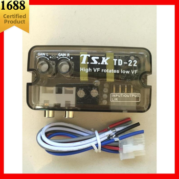 Konvertor pre auto audio: vysoké na nízke frekvencie, oneskorenie basovej zóny, napájaný, model TSK/TD-22