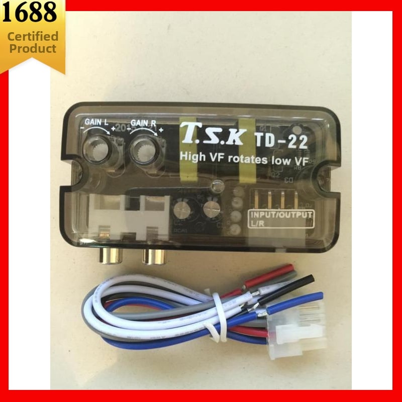Konvertor pre auto audio: vysoké na nízke frekvencie, oneskorenie basovej zóny, napájaný, model TSK/TD-22