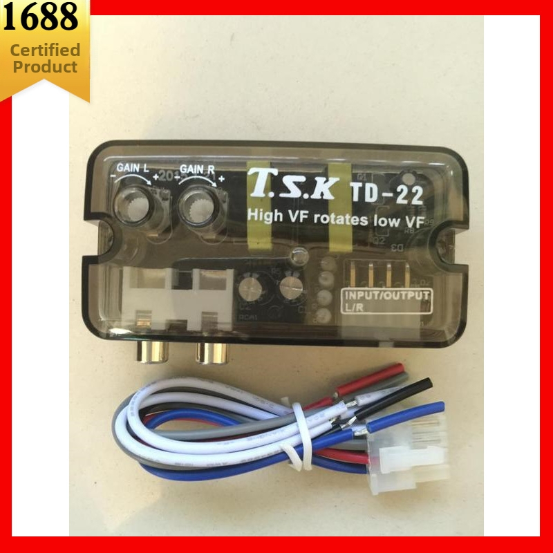 Konvertor pre auto audio: vysoké na nízke frekvencie, oneskorenie basovej zóny, napájaný, model TSK/TD-22