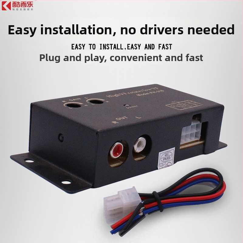 Автомобилен аудио конвертор за висока към ниска честота с функция забавяне - FH-318, 12-24V, 50W, железен корпус