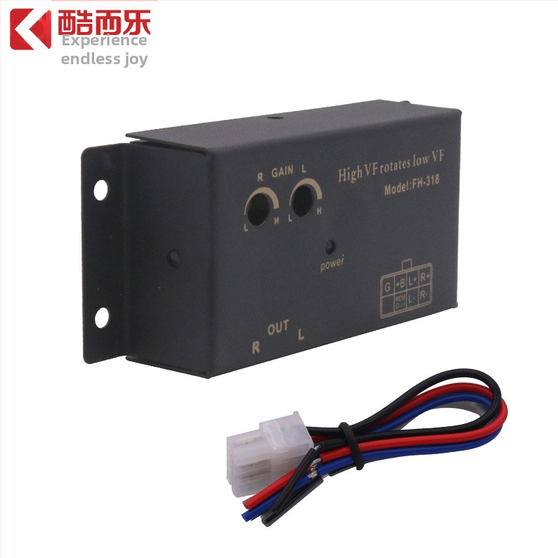 Автомобилен аудио конвертор за висока към ниска честота с функция забавяне - FH-318, 12-24V, 50W, железен корпус