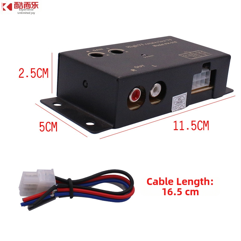 Автомобилен аудио конвертор за висока към ниска честота с функция забавяне - FH-318, 12-24V, 50W, железен корпус