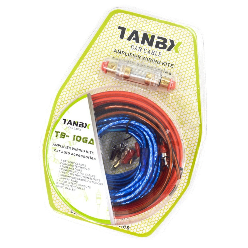 TB10G Auto audi kábel, meďou potiahnutý hliník, pre prepojenie zosilňovača a subwoofera, 12V