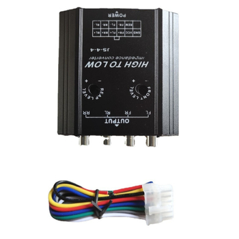 Kojieshi JS-4 audio modul za modifikacije, 4-kanalni, 4 ulaza 4 izlaza, aluminijsko kućište, 12V, univerzalna kompatibilnost