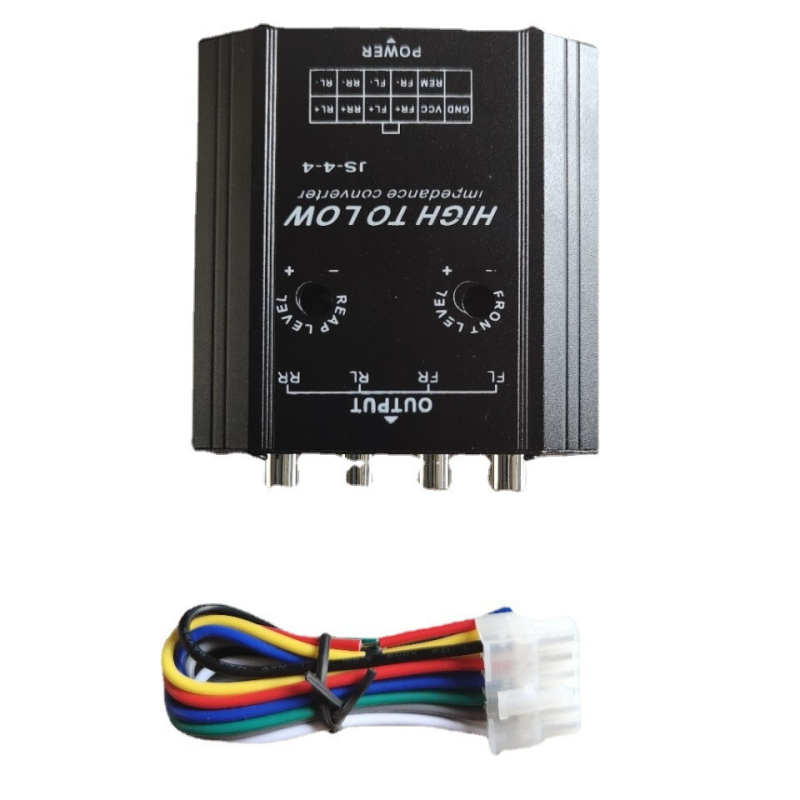 Kojieshi JS-4 audio modul za modifikacije, 4-kanalni, 4 ulaza 4 izlaza, aluminijsko kućište, 12V, univerzalna kompatibilnost