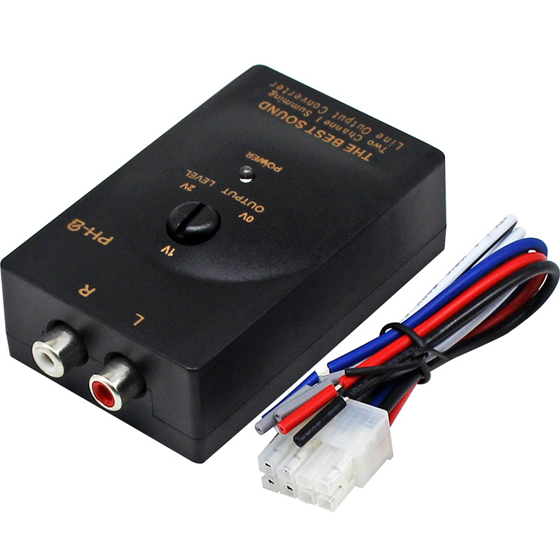Automobilski audio konverter s visokog na nizak s PH-2 kašnjenjem – 50 W, model 3286, plastika, Qinyuhui