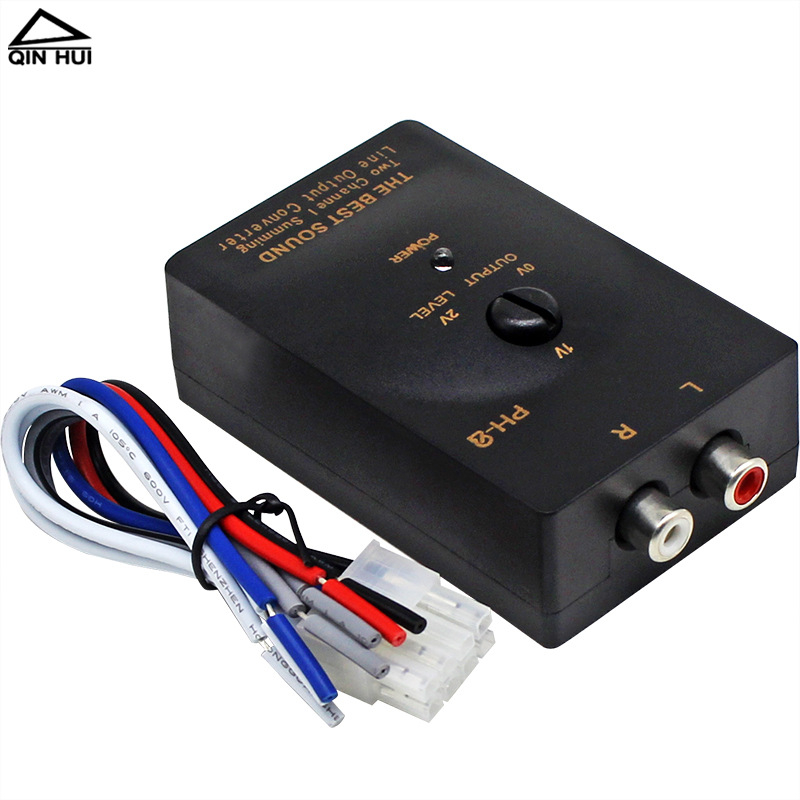 Automobilski audio konverter s visokog na nizak s PH-2 kašnjenjem – 50 W, model 3286, plastika, Qinyuhui