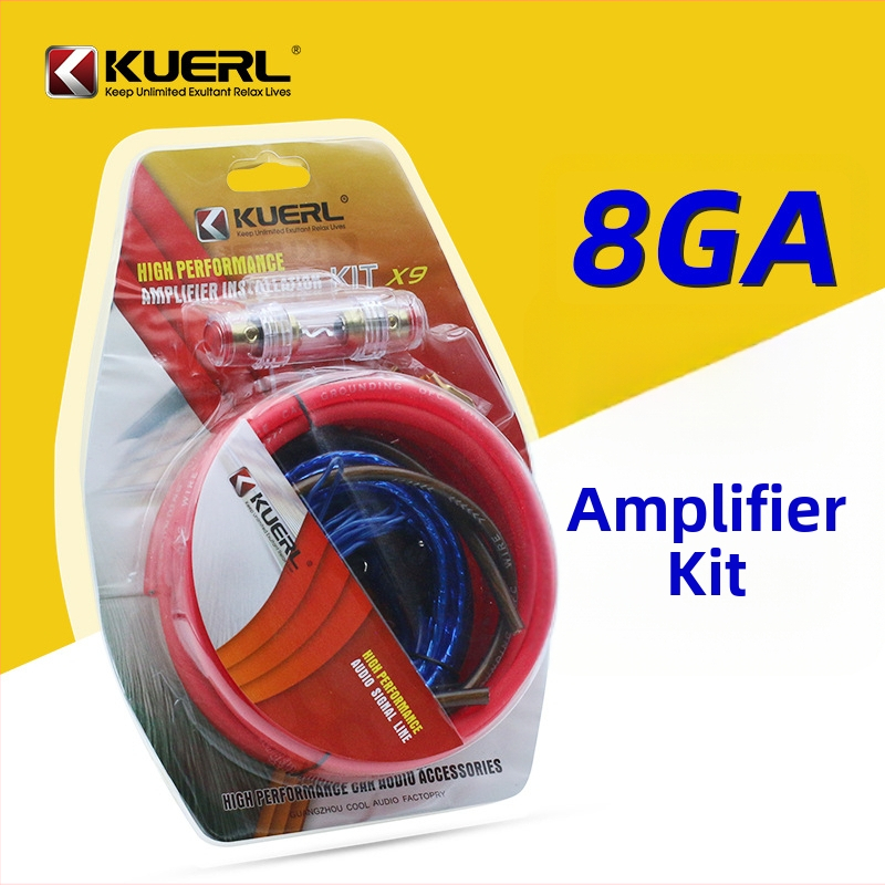 Napájací kábel pre auto zosilňovač, 8AWG meďou obalený hliník, 12-24V, 800-1200W, Model K-X9 8GA