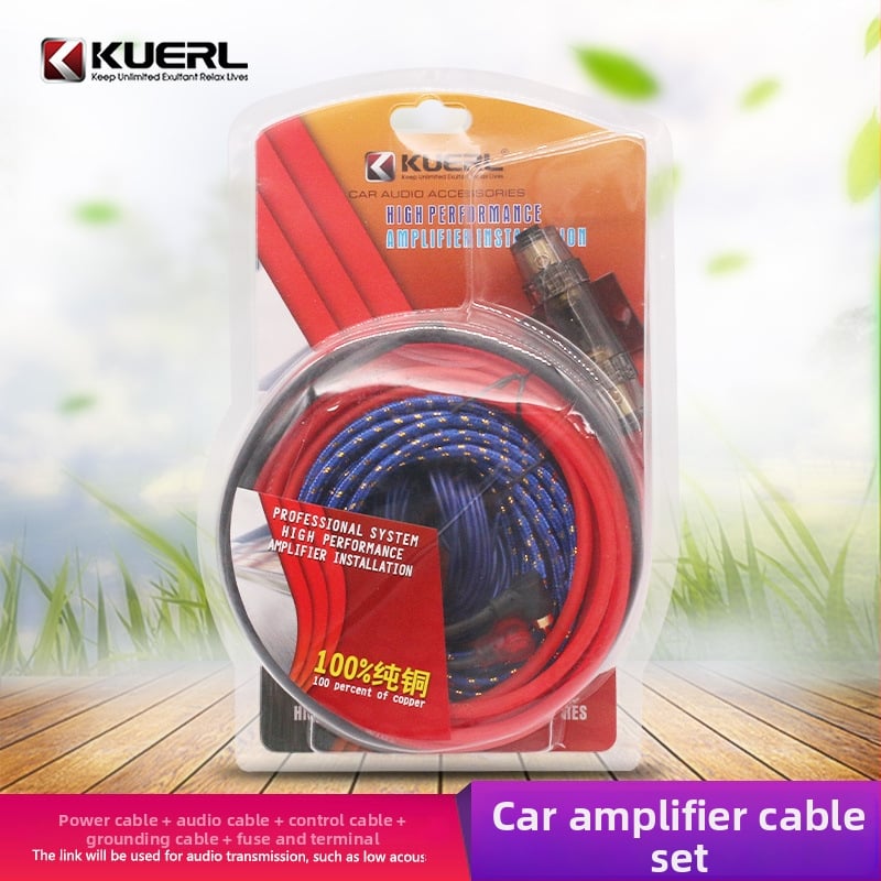 Свързващ кабел за автомобилен усилвател на субуфер, чист мед, 10GA, 12-24V, 1200W, модел KUERL K-610