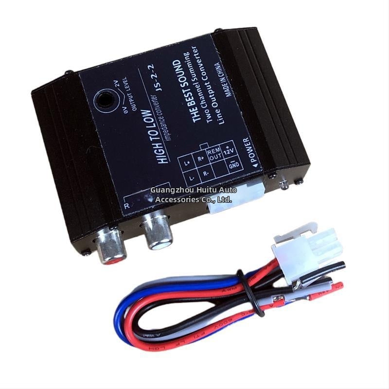 Адаптер за усилване на автомобилен субуфер, Js22 high-to-low, 12V, метален корпус