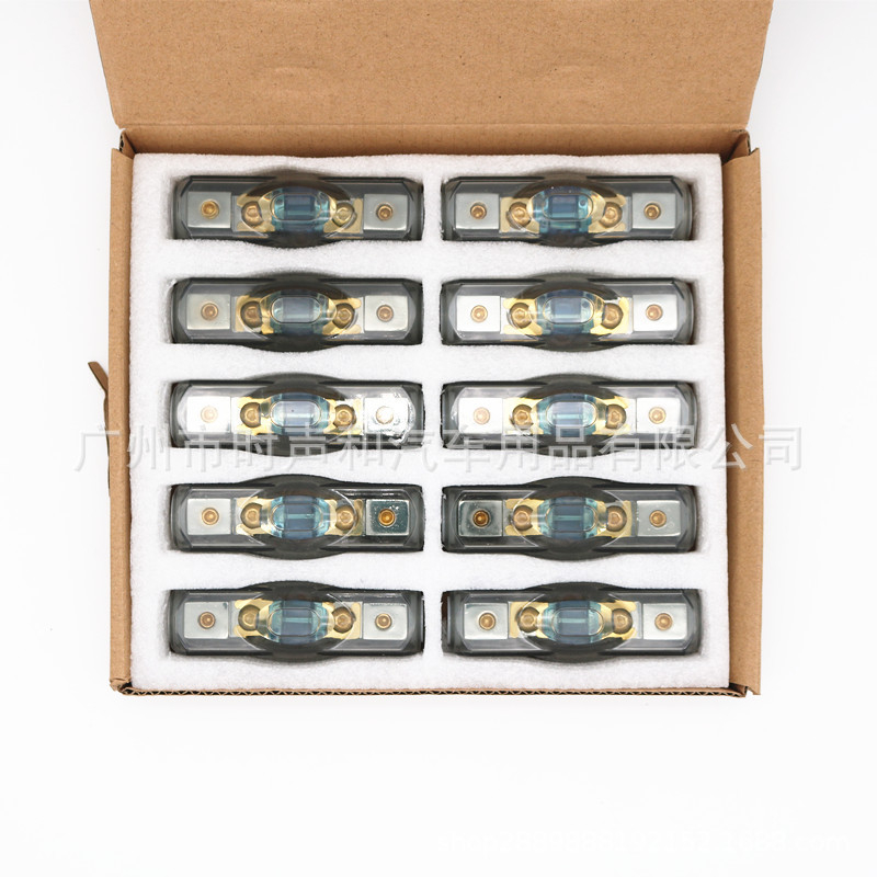 Autóbiztosítótartó rézcsíkkal, 60A, autóhang telepítéséhez, súly 0.1