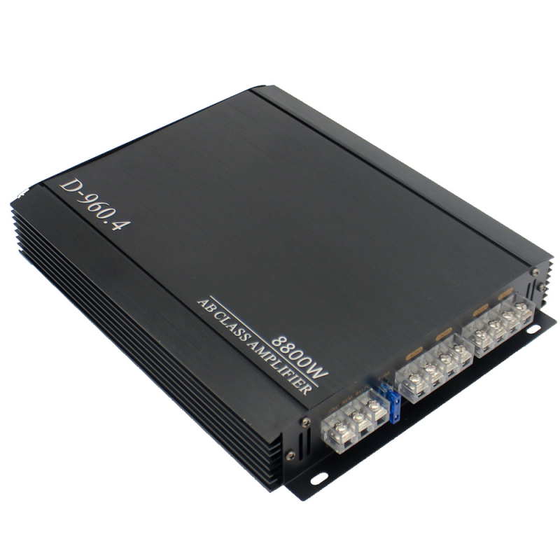 Amplificator auto audio, 4 canale, 8800W, 12V, din aliaj de aluminiu