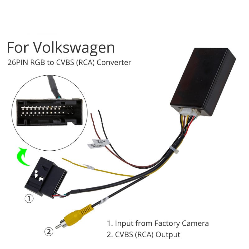 RGB na AV kameru dekoder za Volkswagen RCD510/RNS510/RNS315 – stražnji DVD dekoder