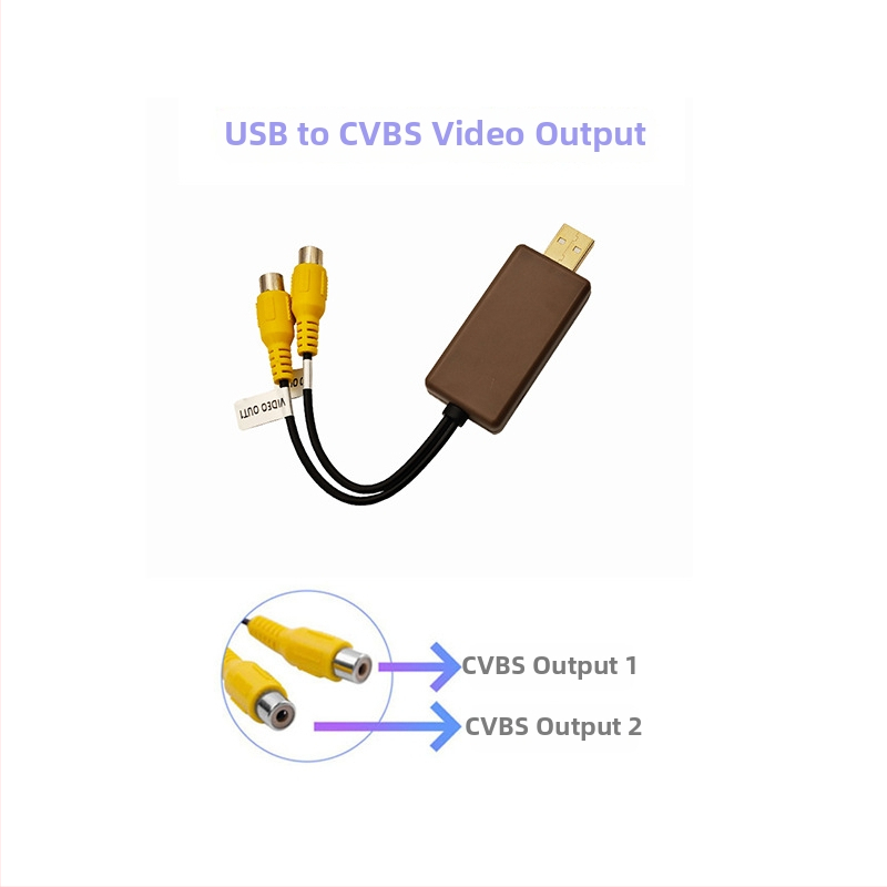 Convertor de ieșire video pentru unitatea de navigație Android din mașină | Conector CVBS/USB | Modelul 001 | Greutate: 0.3 | Material: PCB + ABS/PC