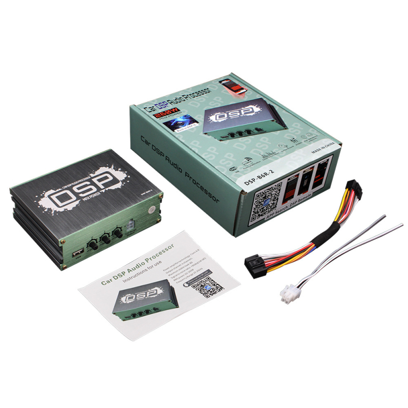 DSP-6RCA Dvostruki pojačivač snage, 260W, 12V, SNR 93dB, aluminijsko zlatno kućište, za univerzalne Android uređaje s velikim zaslonom