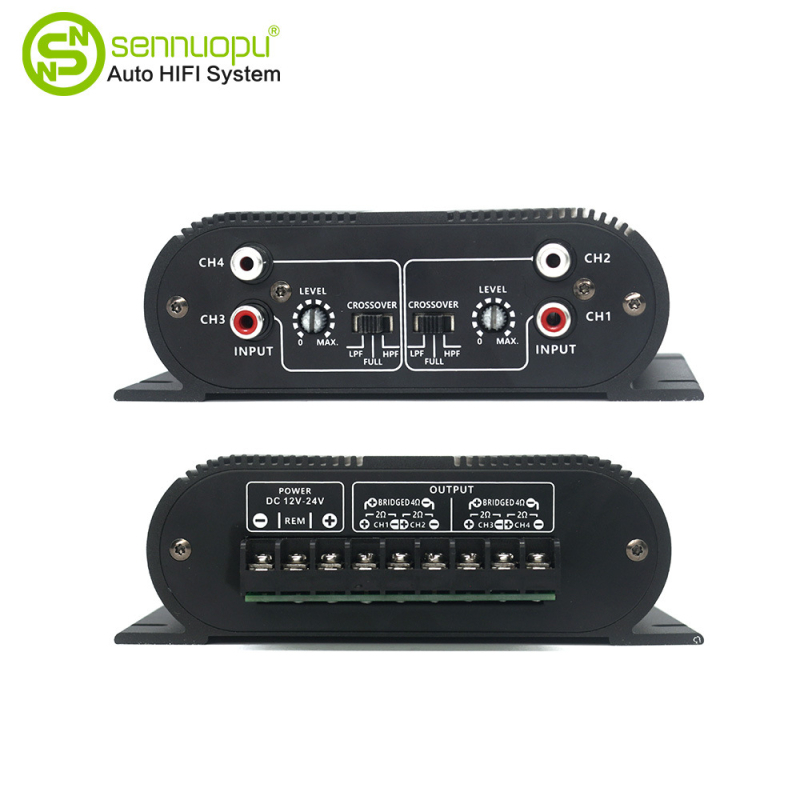 Ενισχυτής ήχου αυτοκινήτου Class D, 4 κανάλια, 100W, αλουμινένιο περίβλημα, μοντέλο M4