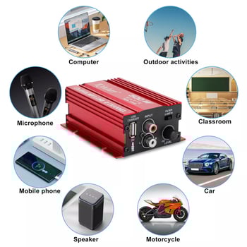MA150 12V Mini pastiprinātājs – kompakts audio pastiprinātājs, svars 0,269 kg