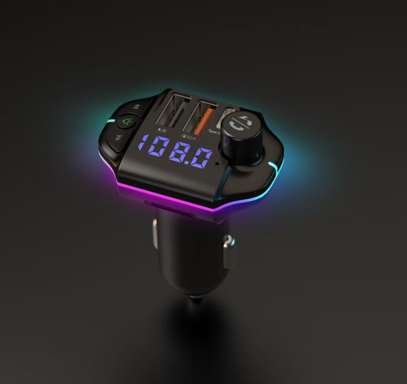 Automobilski Bluetooth MP3 player s FM transmitterom i dvostrukim USB punjačem — ABS kućište, ulaz 12V, snaga 75W, kompatibilan s većinom automobila