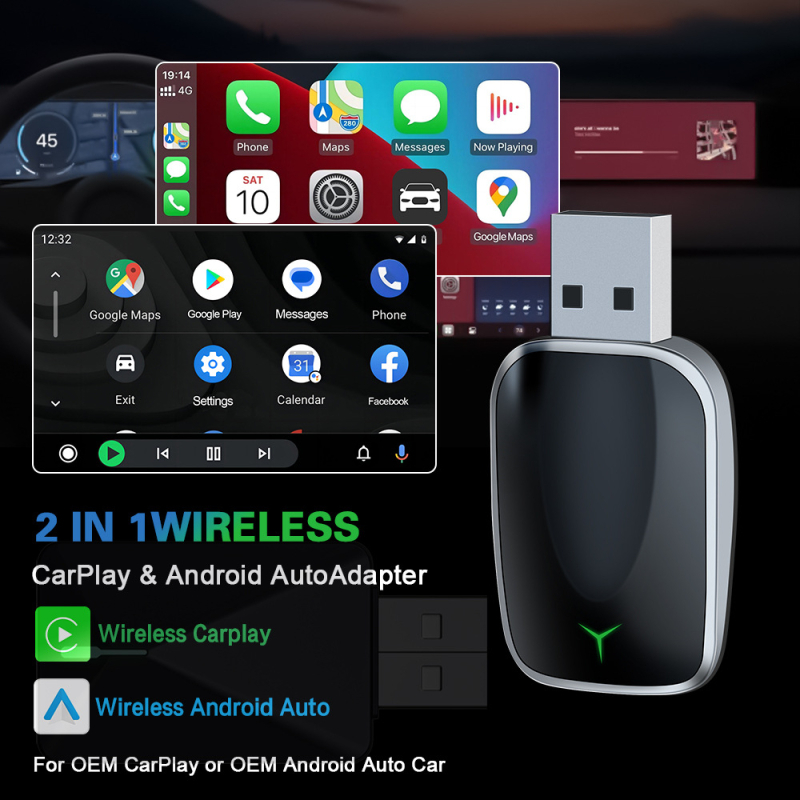 MINI U2 Bežični adapter CarPlay/Android Auto za originalna vozila — USB-C sučelje, napajanje 5V, prijelaz s kabelskog na bežični