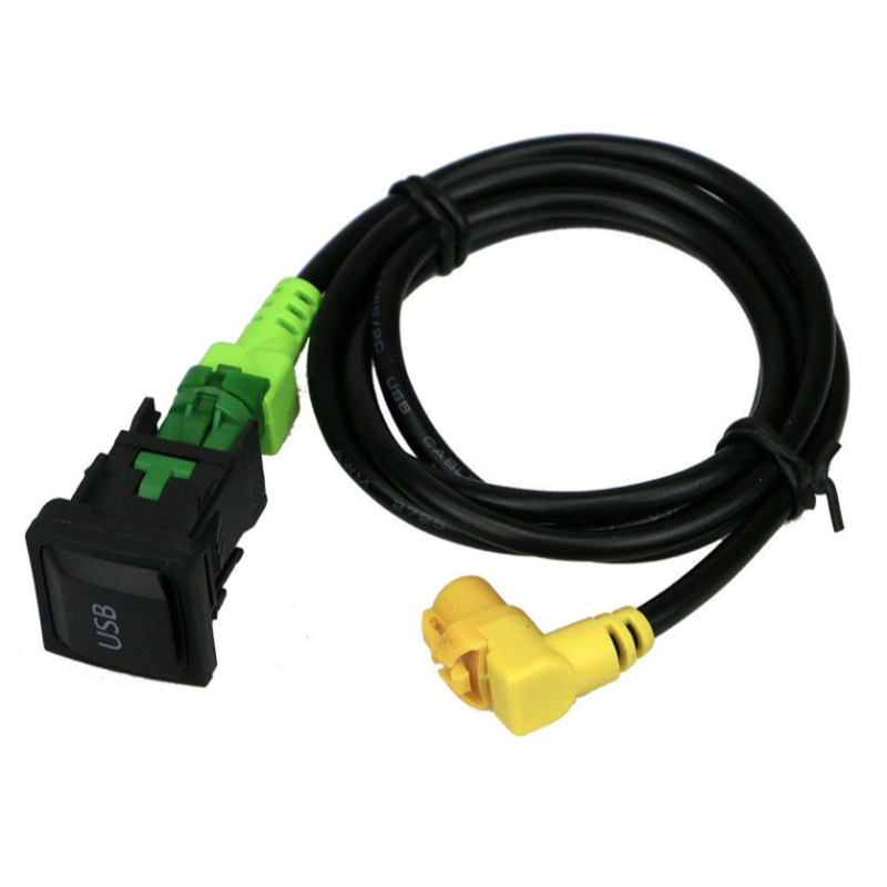 Автомобилен USB модификационен комплект: USB превключвателна кутия и кабелен хъб; 50 g, пластмаса и метал, за Volkswagen модел 1