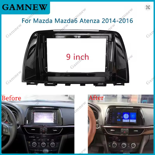 Set okvira za navigaciju od 9 inča za Mazda Atenza (2014–2016), panel za prilagodbu zvuka i videa u automobilu