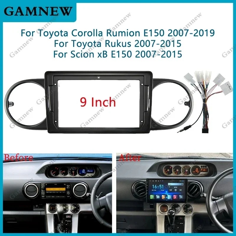 9-inčni Android navigacijski panel s prednjom maskom za Toyota Rumion (2007–2019, Large B)