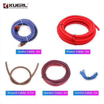 Kabel za automobilni pojačalo za subwoofer KUERL K-382-4GA/02 – bakarom obloženi aluminij, 2000W, 12-24V