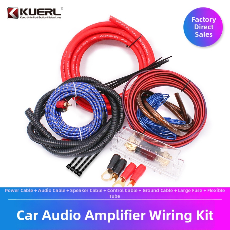 Kabel za automobilni pojačalo za subwoofer KUERL K-382-4GA/02 – bakarom obloženi aluminij, 2000W, 12-24V
