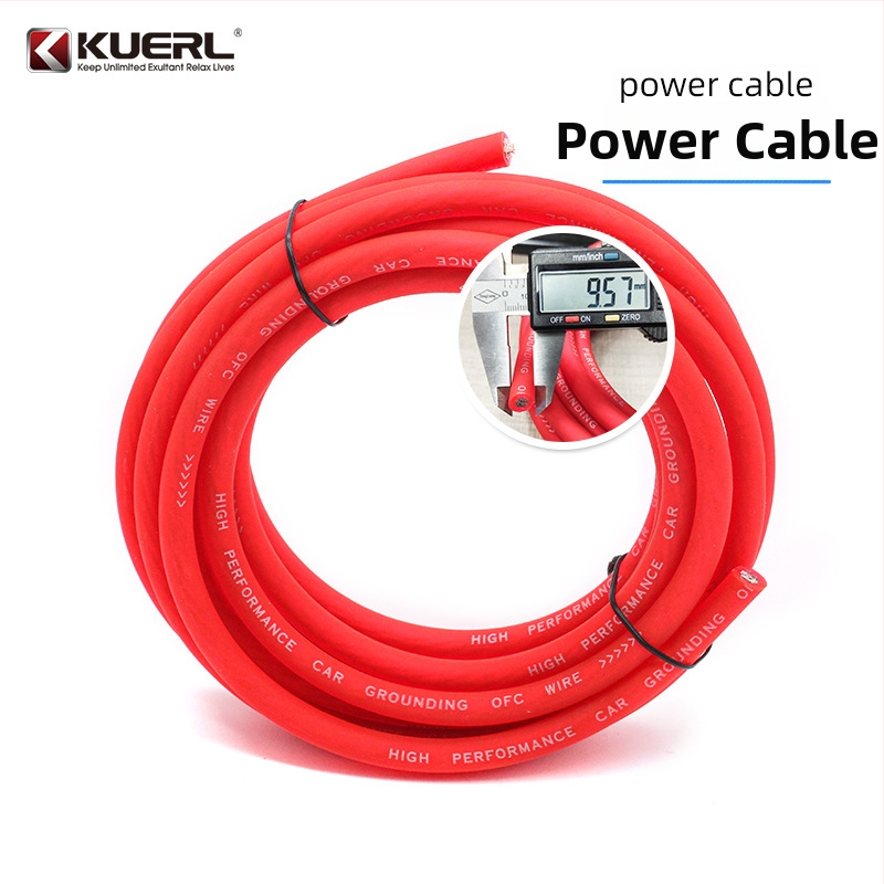 Kabel za automobilni pojačalo za subwoofer KUERL K-382-4GA/02 – bakarom obloženi aluminij, 2000W, 12-24V