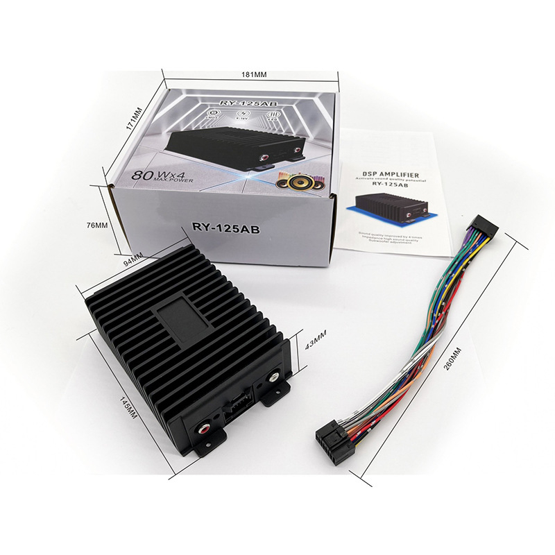 Auto karaoke DSP pojačalo kutija – 12V, 4x60W, model RY-125, ABS