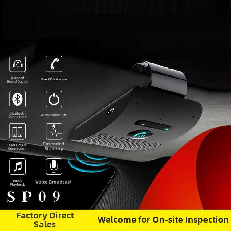 SP09 Bluetooth Hands-Free sustav za automobil sa sjenilom za sunce, V5.0 automatsko uključivanje/isključivanje