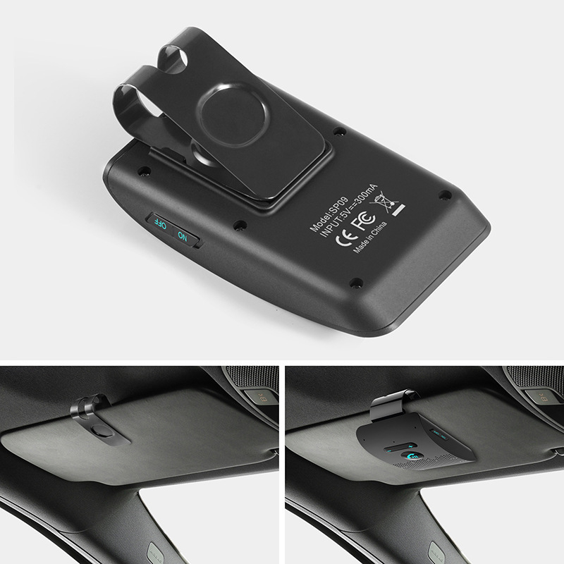 SP09 Bluetooth Hands-Free sustav za automobil sa sjenilom za sunce, V5.0 automatsko uključivanje/isključivanje