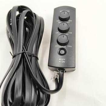 Automobilio atsarginio rato subwooferio nuotolinio garso reguliatorius, 12V, 300W, Model Line Control 010, Visuotinė suderinamumas, ABS korpusas