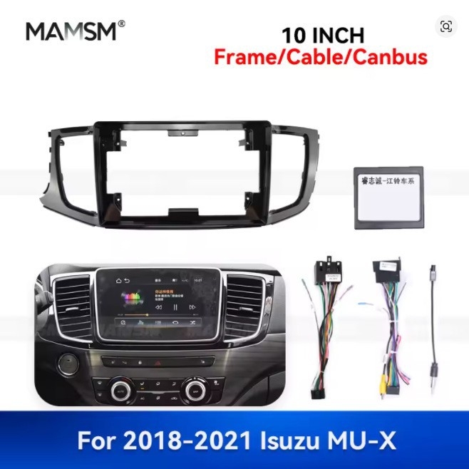 Android navigacijski okvir ploče za Isuzu MU-X 2018, 10.1 inča, lijevi volan, svijetlo crna