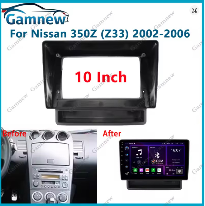 Android navigacijski okvir za Nissan 350Z (Z33), 2002–2006, središnja konzola