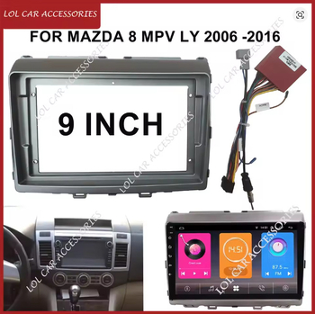 9-inčni okvir za navigacijski zaslon Mazda 8, montažni držač i prednja pločica, treća generacija svestrani okvir