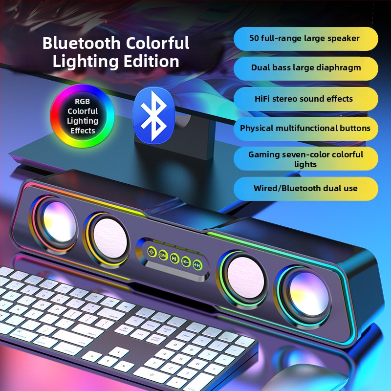 Datora skaļruņi 2.1 ar USB un 3,5 mm līnijas ieeju, jauda 3W×2, frekvenču diapazons 60 Hz–15 kHz, SNR ≥70 dB