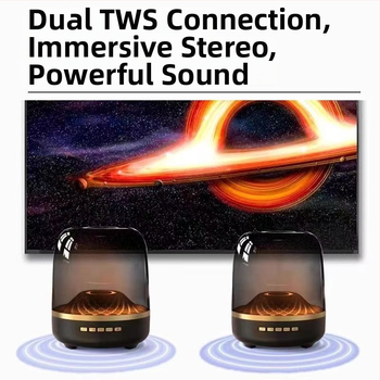 Bezdrôtový Bluetooth reproduktor pre stolné a domáce použitie — Bluetooth 5.0, 5 W, 100 Hz–20 kHz, SNR ≥75 dB, vstavaná batéria 300–500 mAh