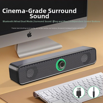 Datoru skaļruņi ar USB kabeli, galda, divkanālu 2.0, 3W, 40Hz–20kHz, 3,5 mm audio ligzda