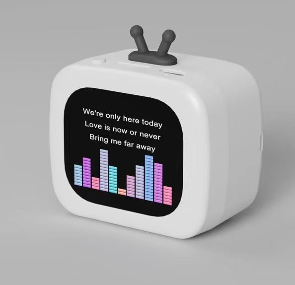 Bluetooth zvučnik sa zaslonom, prijenosni mini zvučnik s prikazom teksta pjesme i podrškom više jezika, Bluetooth 5.3, 100Hz-20kHz, SNR ≥70dB, ugrađena baterija 300-500mAh