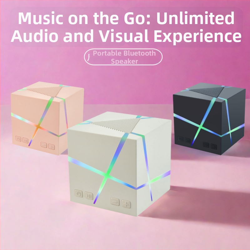 Bluetooth kubický reproduktor — 5W výstup, vstavaná batéria 500–800 mAh, Bluetooth 5.3, frekvenčný rozsah 100 Hz–20 kHz, dosah 10 m