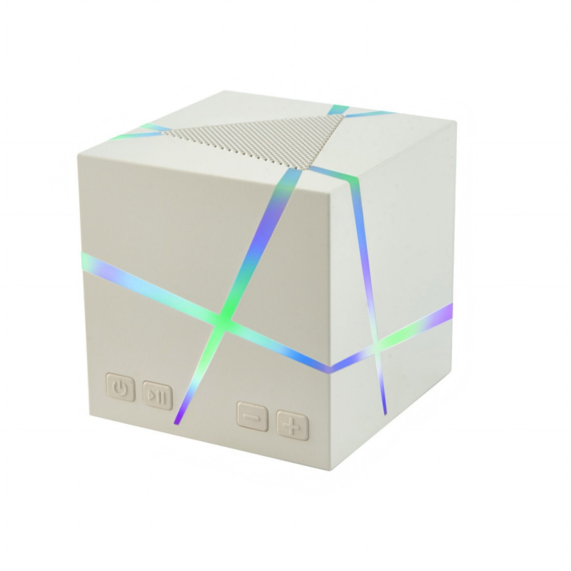 Bluetooth kubický reproduktor — 5W výstup, vstavaná batéria 500–800 mAh, Bluetooth 5.3, frekvenčný rozsah 100 Hz–20 kHz, dosah 10 m