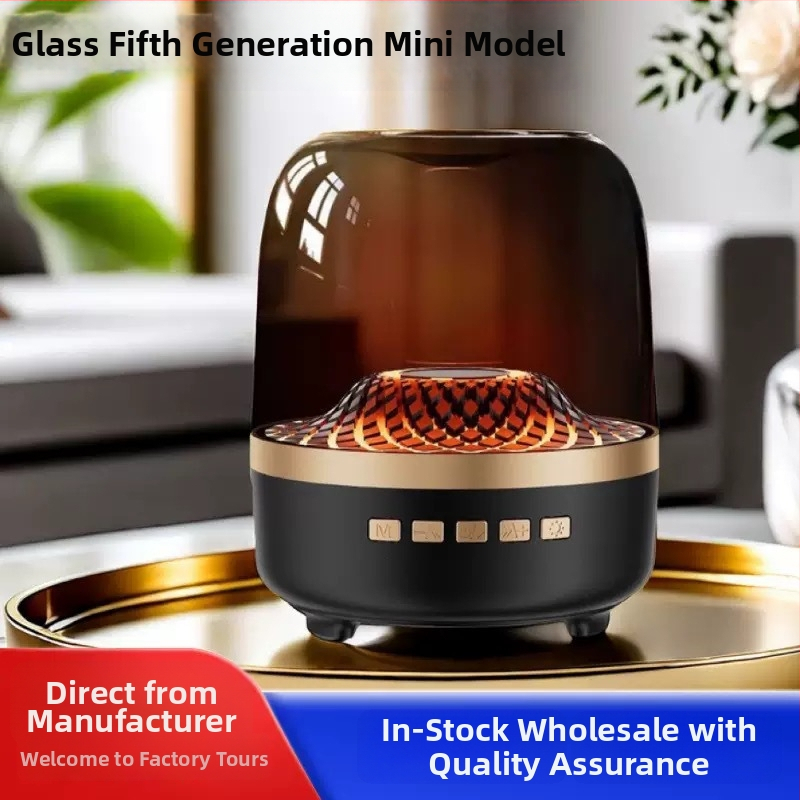 Mini Bluetooth zvučnik sa staklenim dizajnom, 5. generacija, BT 5.3, izlaz 5W, frekvencijski opseg 100Hz-20kHz, SNR ≥70dB, ugrađena baterija