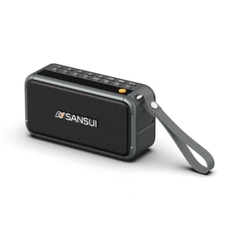 Sansui F30 radio FM portabil cu difuzor Bluetooth — răspuns în frecvență 100Hz-20kHz, SNR ≥75 dB, putere de ieșire 12W, tensiune 5V, baterie încorporată 2000-4000mAh