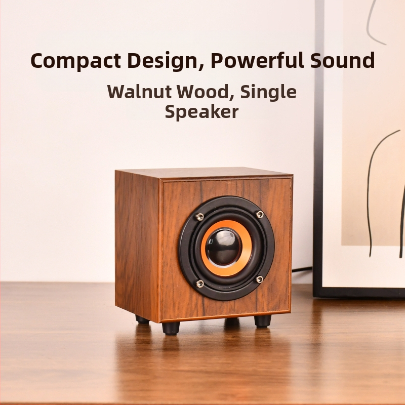 Koka mini skaļrunis, USB + 3,5 mm interfeiss, jauda 3 W, frekvences diapazons 50 Hz–20 kHz, 2 kanāli