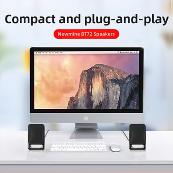 Newman BT72 boxe pentru calculator cu interfață USB, 3,5 mm jack audio, frecvență 90 Hz–20 kHz, SNR ≥60 dB